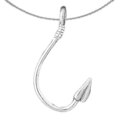 14K or 18K Gold 3D Fish Hook Pendant