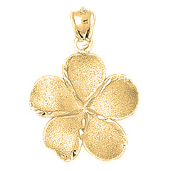 10K, 14K or 18K Gold Plumeria Flower Pendant