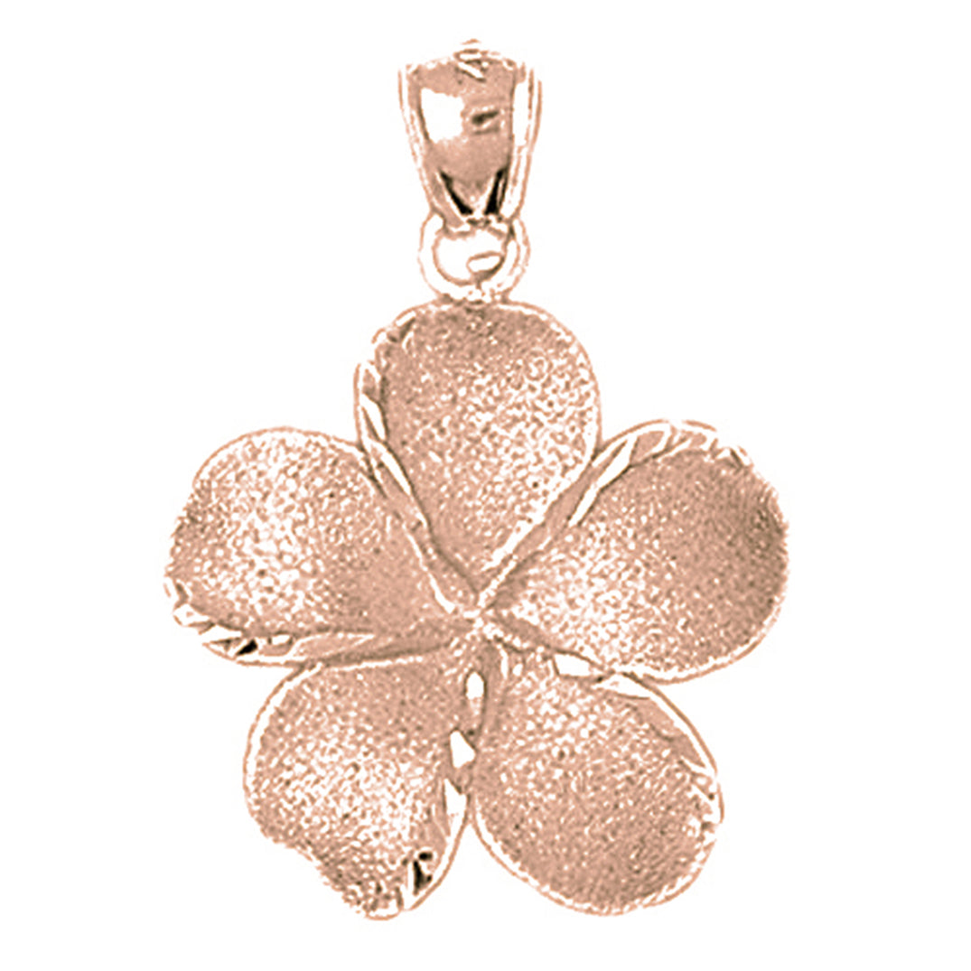 10K, 14K or 18K Gold Plumeria Flower Pendant