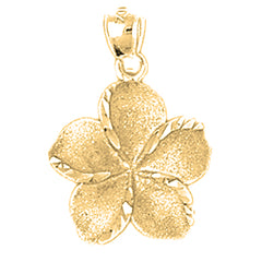 10K, 14K or 18K Gold Plumeria Flower Pendant