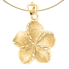 10K, 14K or 18K Gold Plumeria Flower Pendant