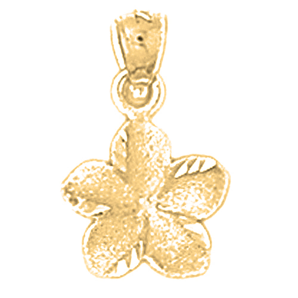 14K or 18K Gold Plumeria Flower Pendant
