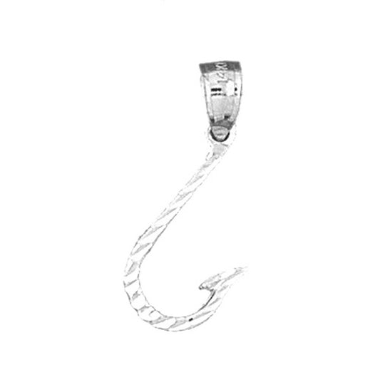 14K or 18K Gold Fish Hook Pendant