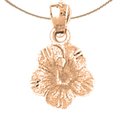 Colgante de flor de plumeria de oro de 14 quilates o 18 quilates