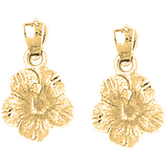 14K or 18K Gold 17mm Plumeria Flower Earrings