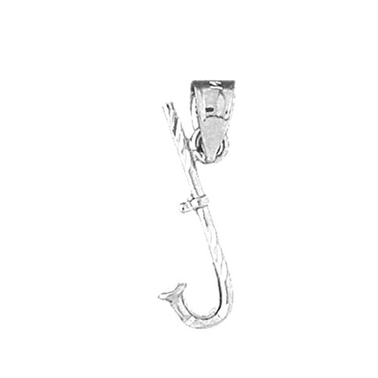 14K or 18K Gold 3D Fish Hook Pendant