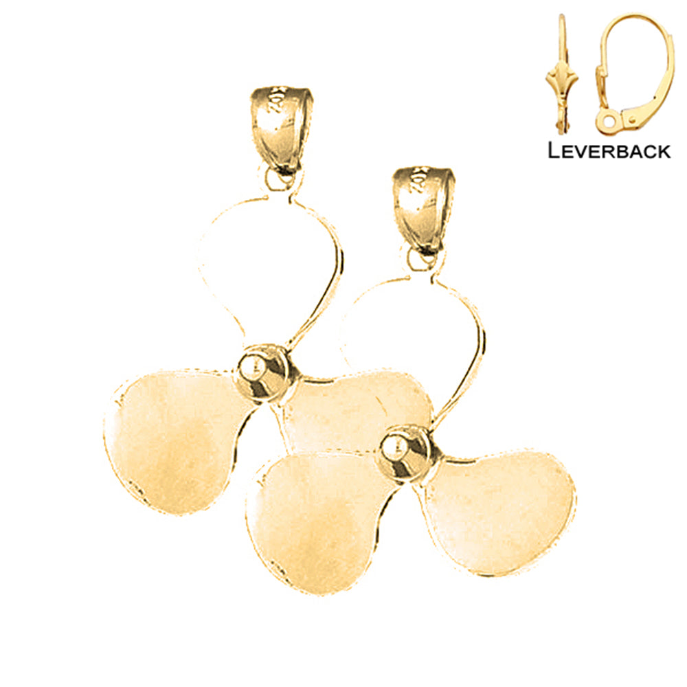 14K or 18K Gold Propeller Earrings