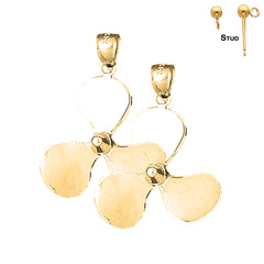 14K or 18K Gold Propeller Earrings