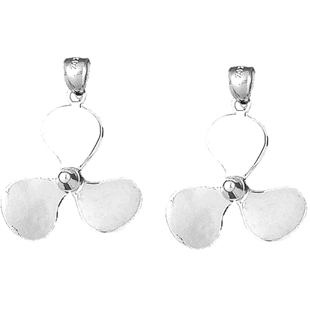 14K or 18K Gold 36mm Propeller Earrings