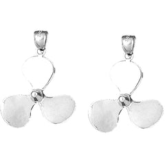 14K or 18K Gold 36mm Propeller Earrings