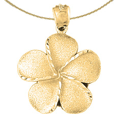 10K, 14K or 18K Gold Plumeria Flower Pendant