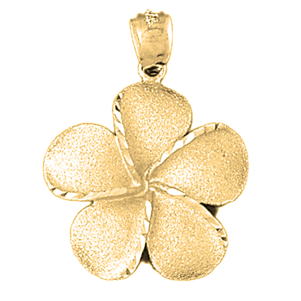 10K, 14K or 18K Gold Plumeria Flower Pendant