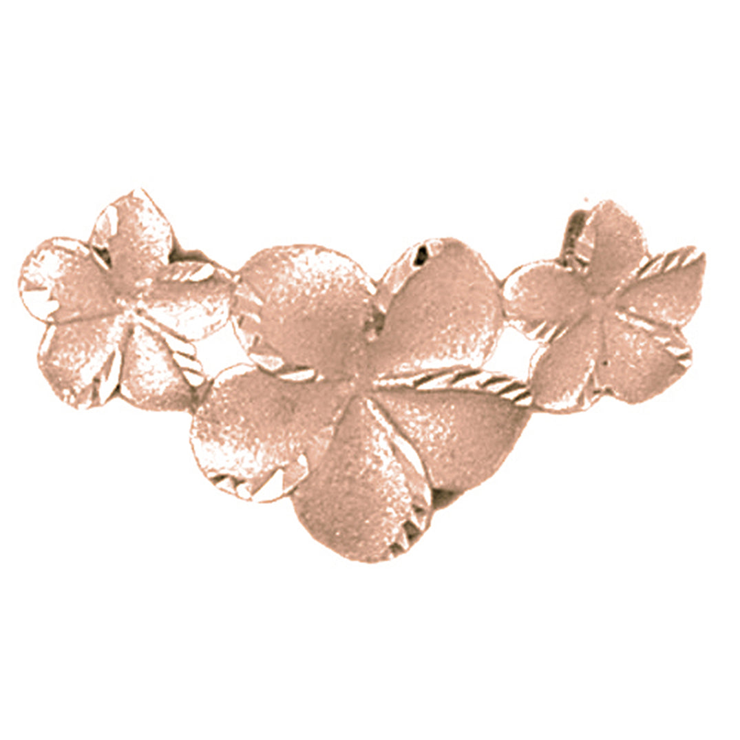 10K, 14K or 18K Gold Plumeria Flower Lei Pendant