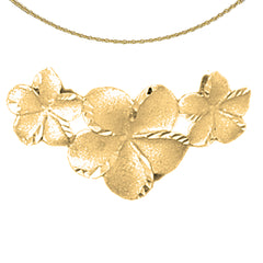 10K, 14K or 18K Gold Plumeria Flower Lei Pendant