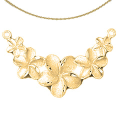 10K, 14K or 18K Gold Plumeria Flower Lei Pendant