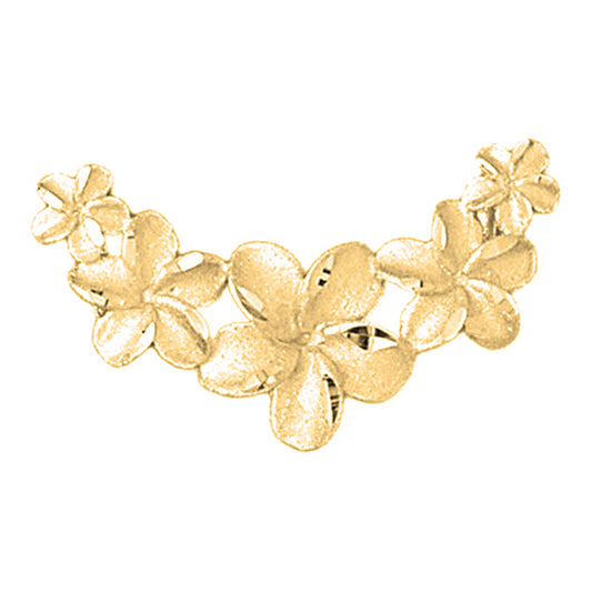 10K, 14K or 18K Gold Plumeria Flower Lei Pendant