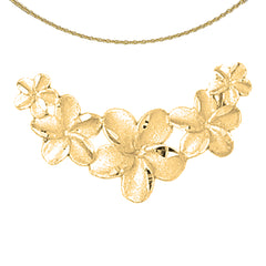 10K, 14K or 18K Gold Plumeria Flower Lei Pendant