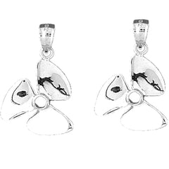 14K or 18K Gold 27mm Propeller Earrings