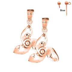 14K or 18K Gold Propeller Earrings