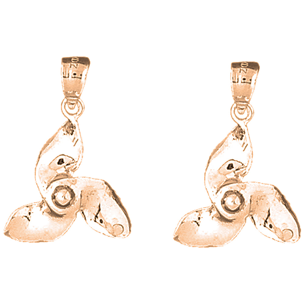 14K or 18K Gold 26mm Propeller Earrings