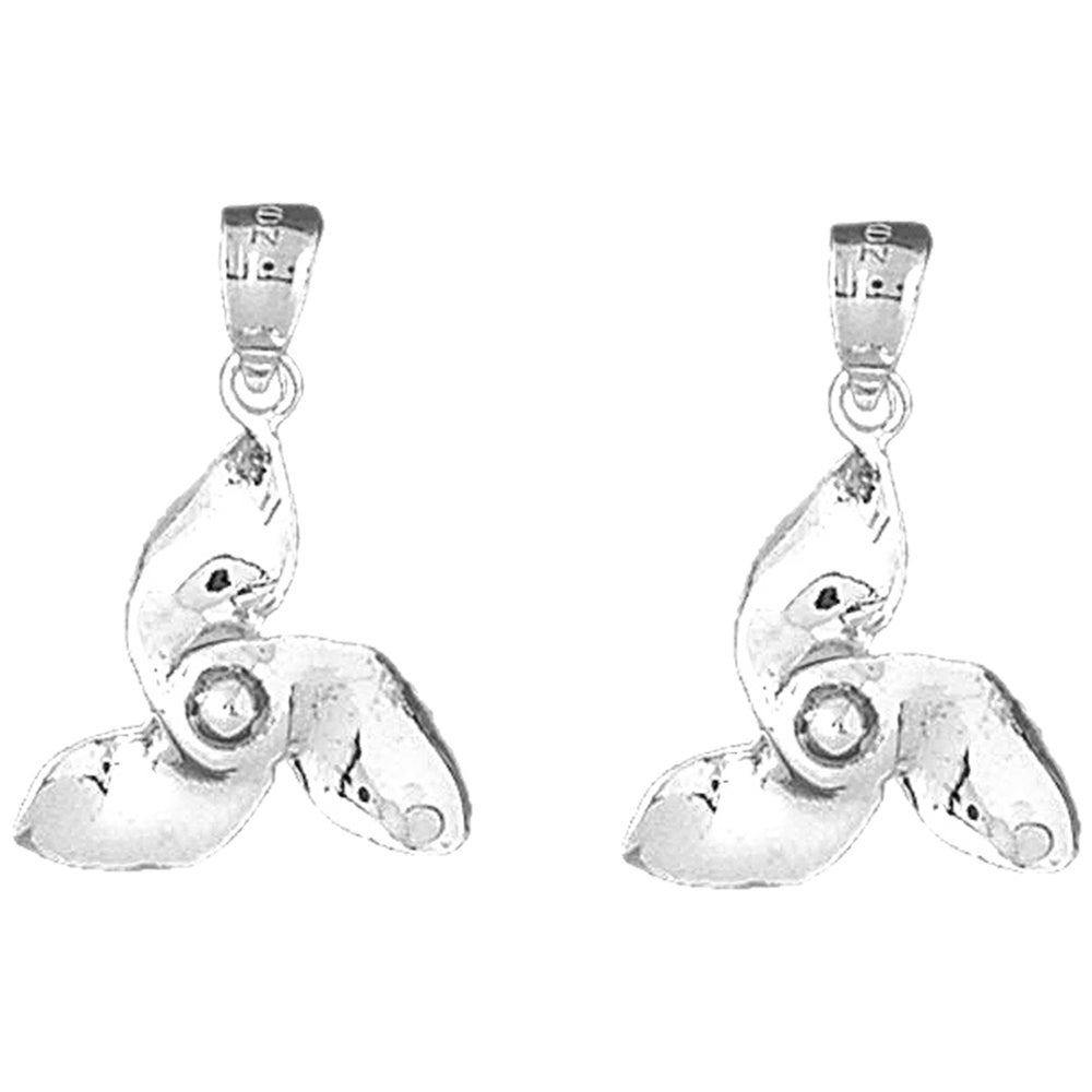 Sterling Silver 26mm Propeller Earrings