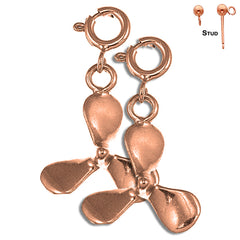 14K or 18K Gold Propeller Earrings