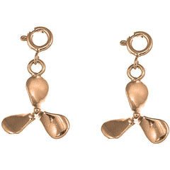 14K or 18K Gold 23mm Propeller Earrings