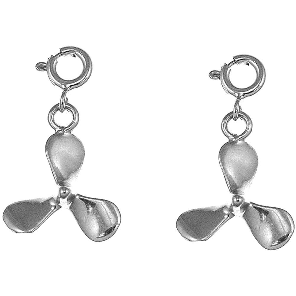 Sterling Silver 23mm Propeller Earrings