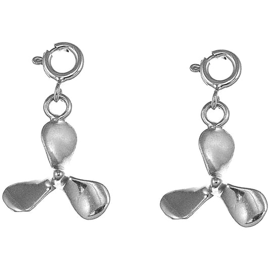 Sterling Silver 23mm Propeller Earrings