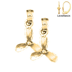 14K or 18K Gold Propeller Earrings