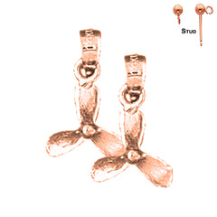 14K or 18K Gold Propeller Earrings