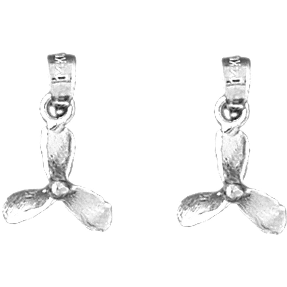 Sterling Silver 17mm Propeller Earrings