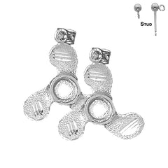 Pendientes de hélice de plata de ley de 23 mm (chapados en oro blanco o amarillo)