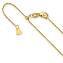 14K Yellow Gold Adjustable .7mm Round Cable Chain
