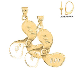 14K or 18K Gold Propeller Earrings