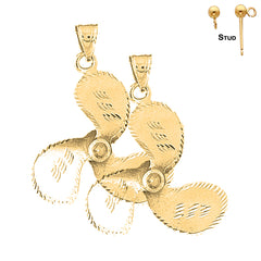 14K or 18K Gold Propeller Earrings