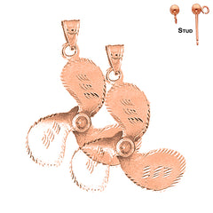 14K or 18K Gold Propeller Earrings