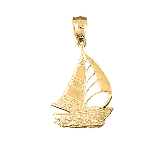 10K, 14K or 18K Gold Sailboat Pendant