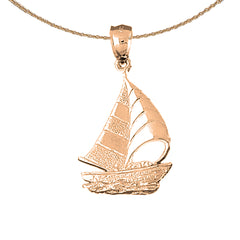 10K, 14K or 18K Gold Sailboat Pendant