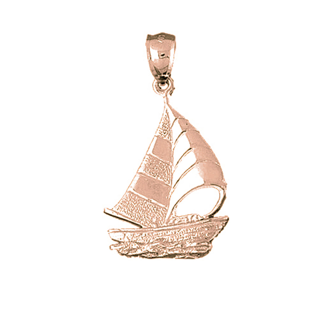 10K, 14K or 18K Gold Sailboat Pendant