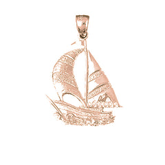 10K, 14K or 18K Gold Sailboat Pendant