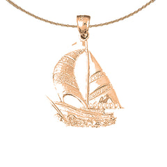 10K, 14K or 18K Gold Sailboat Pendant