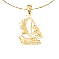 10K, 14K or 18K Gold Sailboat Pendant