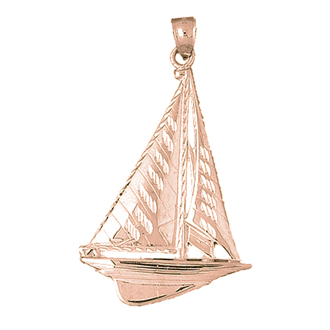 10K, 14K or 18K Gold Sailboat Pendant