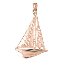 10K, 14K or 18K Gold Sailboat Pendant