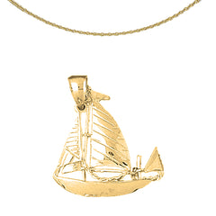 10K, 14K or 18K Gold Sailboat Pendant