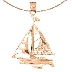 10K, 14K or 18K Gold Sailboat Pendant