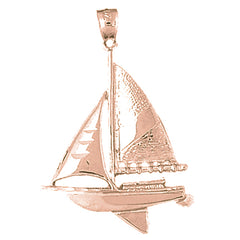 10K, 14K or 18K Gold Sailboat Pendant