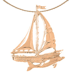 10K, 14K or 18K Gold Sailboat Pendant