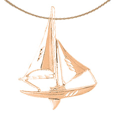 10K, 14K or 18K Gold Sailboat Pendant